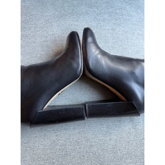 Paul Andrew Leather Ankle Heel Boot Black Slip-on Sz 38 US 8 - Picture 10 of 14